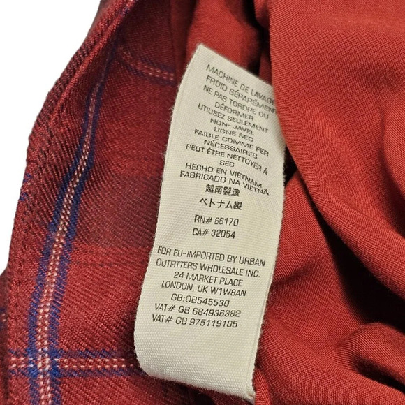 Free People  Tessa Plaid Mini Skirt Size 4 Aysymmetrical Red Lined - Picture 6 of 8